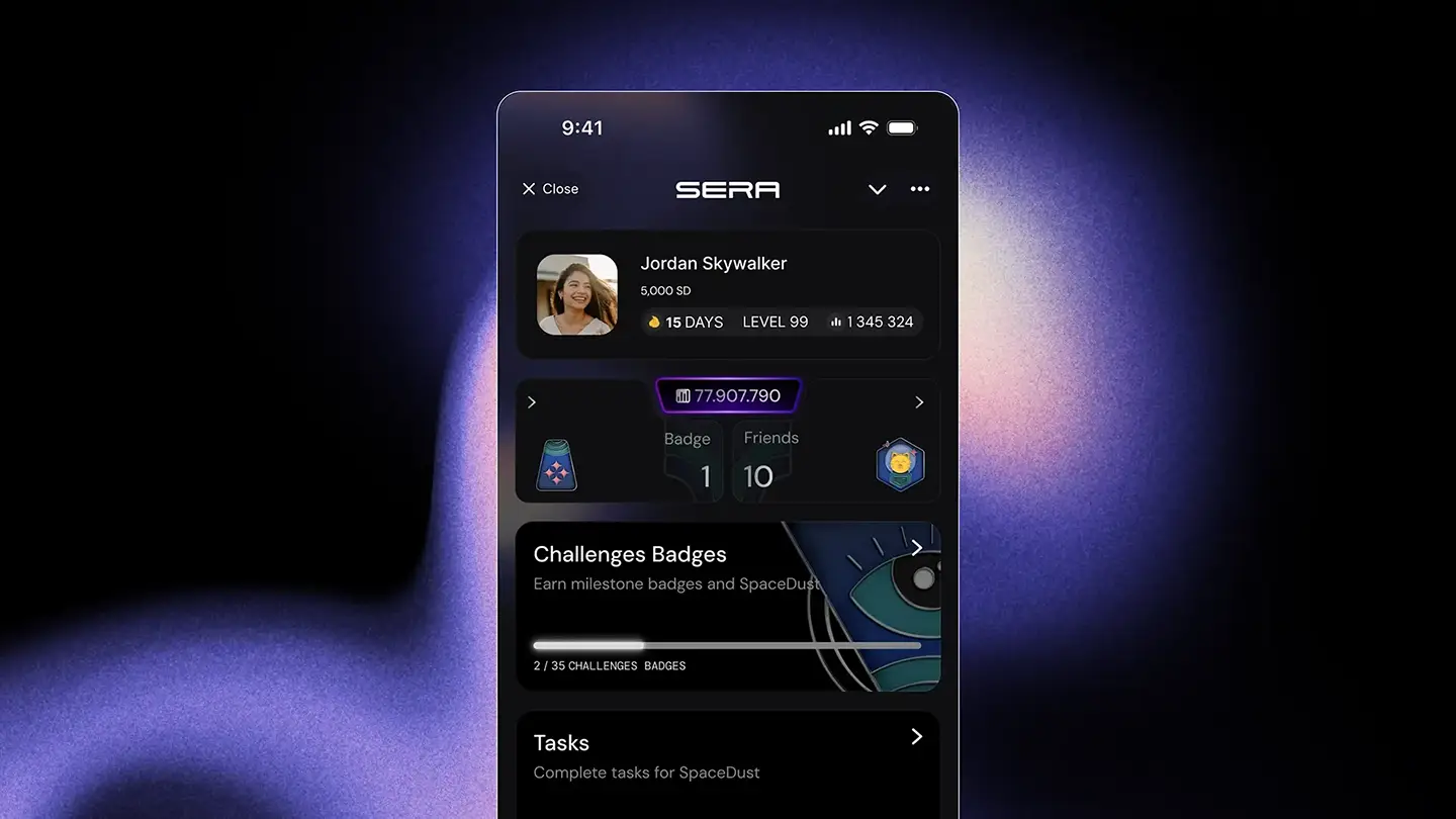 Earning SpaceDust in the app